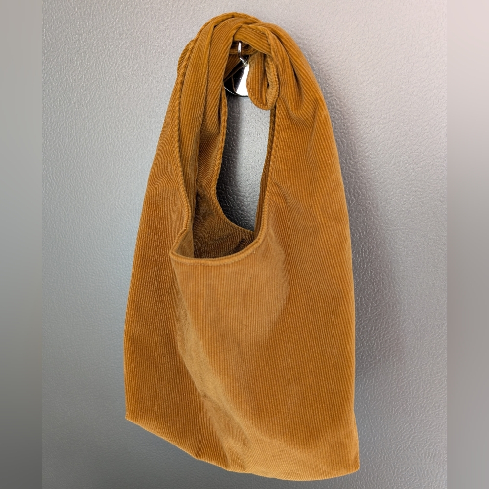 Merit Signature Cosmetic Corduroy Tote Bag in Mustard